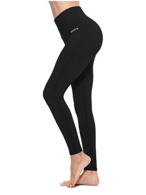 Baleaf Black High-Waist Active Leggings